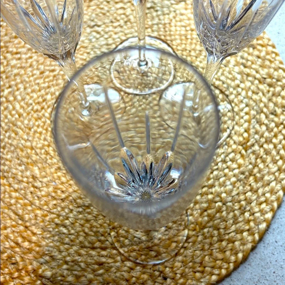 (4) Lenox Millennium Fluted Champagne Glasses - Starfire